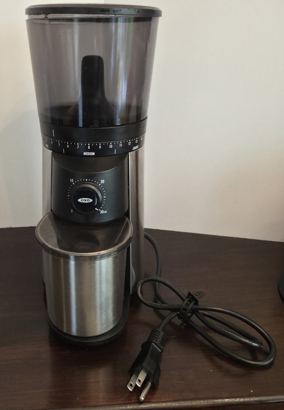 OXO Brew Conical Burr Coffee Grinder 16 oz Stainless Steel 8717000 Clean Tested